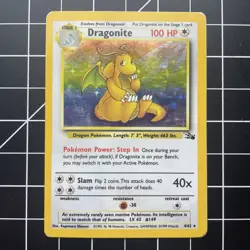 Dragonite 4/62 Fossil Holo Rare Pokemon TCG MP/HP - Image 1