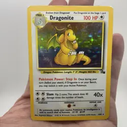 Dragonite 4/62 Fossil Holo Rare Pokemon TCG MP/HP - Image 3
