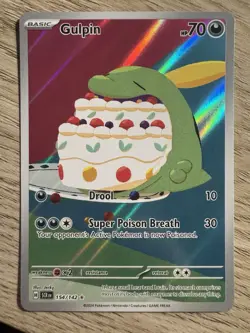 Pokemon TCG Gulpin 154/142 Stellar Crown Illustration Rare Card in NM Condition - Image 1