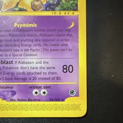 Pokemon TCG Alakazam 33/165 Expedition Base Set Holo Rare 2002 - Image 5