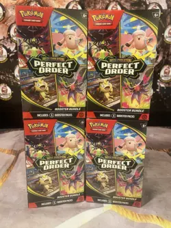 LOT OF 4 ⭐ Pokemon TCG Mega Evolution: Perfect Order Booster Bundles GET ALL 4! - Image 1