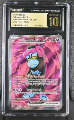 2024 Pokemon Shrouded Fable Munkidori ex #83 #83 CGC PRISTINE 10 - Image 1