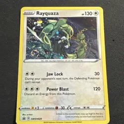 Rayquaza Holo Pokemon Sword & Shield Black Star #SWSH029 #10 Swirl!! - Image 1
