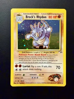 Pokemon Brock's Rhydon Gym Heroes Holo Rare 2/132 (2000) English Unlimited - Image 1