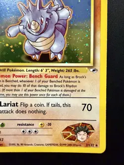 Pokemon Brock's Rhydon Gym Heroes Holo Rare 2/132 (2000) English Unlimited - Image 4