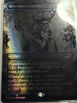New NM+ MTG Ichormoon Gauntlet Borderless Oil Slick FOIL Phyrexia One Magic Card - Image 1