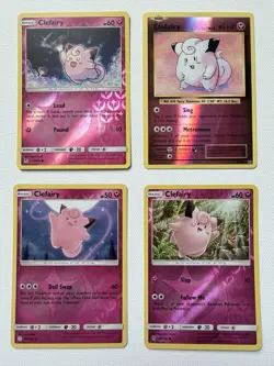 Pokemon Clefairy Reverse Holo Lot 4 NM/M Hidden Fates Evolutions Pastel Gallery - Image 1