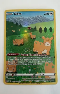 Pokemon TCG Ditto SWSH Crown Zenith Galarian Gallery GG22/GG70 Holo UR 70 HP - Image 1