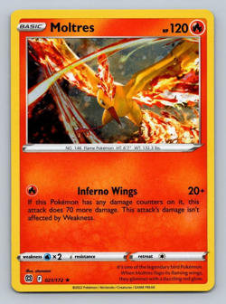 Moltres #021/172 - Pokemon Brilliant Stars Sword & Shield Cosmos Holo Rare - Image 1