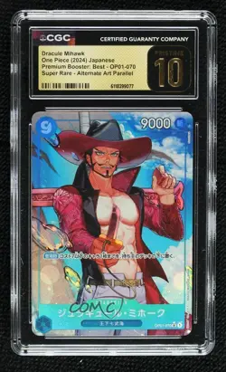 2024 One Piece Premium PRB-01 The Best Japanese SR Dracule Mihawk Alt Art CGC 10 - Image 1