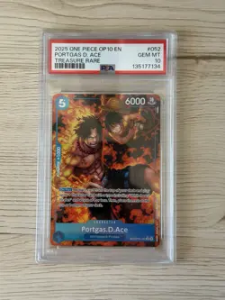 One Piece CCG Portgas.D.Ace Treasure Rare OP08-052 PSA 10 Gem Mint - Image 1