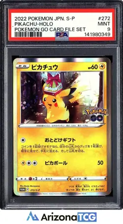 Pokemon 2022 Pikachu 272/S-P Holo Promo Pokemon GO Card File Set Japanese PSA 9 - Image 1