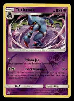 Toxicroak 57/156 Reverse Holo S&M Ultra Prism Pokemon Card - Image 1