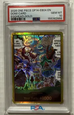 DON!! Card (Egghead) (Gold) The Azure Sea's Seven Foil PSA 10 - Image 1