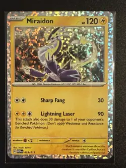 Miraidon McDonald's 2024 003/015 Basic Promo Lightning Pokemon Card 120HP Holo - Image 1