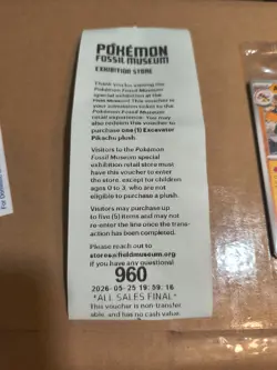 Pokemon Chicago Field Museum Fossil Exhibit Archeops Promo SEALED w/store ticket - Image 3