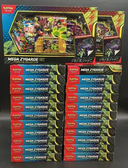 Lot of (24) Pokemon TCG Mega Zygarde EX Premium Collection Box 192 Total Packs - Image 1