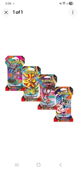 Pokemon TCG Mega Evolution Chaos Hanger Blister Packs ,× 4 Complete Art Set - Image 2