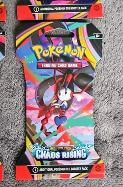 Pokemon TCG Mega Evolution Chaos Hanger Blister Packs ,× 4 Complete Art Set - Image 4