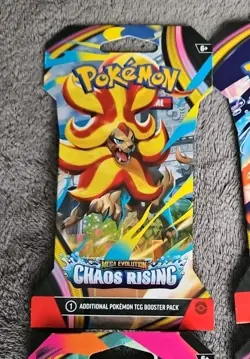 Pokemon TCG Mega Evolution Chaos Hanger Blister Packs ,× 4 Complete Art Set - Image 5