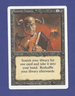 1994 Magic the Gathering - Demonic Tutor - Sorcery - Revised MTG - Image 1