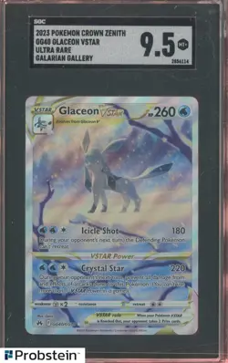 2023 Pokemon Crown Zenith Galarian Gallery #GG40 Glaceon VSTAR SGC 9.5 - Image 1