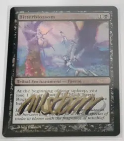 MTG FOIL JUDGE DCI PROMO BITTERBLOSSOM SHADOW SIGNED BY ARTIST - Image 1