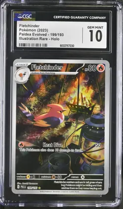 FLETCHINDER Paldea Evolved Illustration Rare #199 CGC 10 Pokemon [Nostalgium] - Image 1