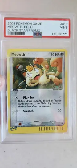 Meowth 013 Pokemon: EX Series Collector's Tin Nintendo Holo PSA 9 Mint - Image 1