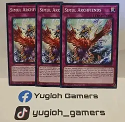 YUGIOH SIMUL ARCHFIENDS X3 COMMON MP23 LIGHT PLAYED - Image 1