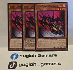 YUGIOH TURBO TAINTED HOT ROD GT19 X3 COMMON MP23 LIGHT PLAYED - Image 1