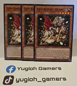 YUGIOH GEM KNIGHT QUARTZ X3 COMMON MP23 LIGHT PLAYED - Image 1