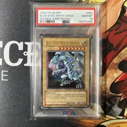 YuGiOh Blue Eyes White Dragon JMP PSA10 English Ultra Rare Promo Card - Image 1