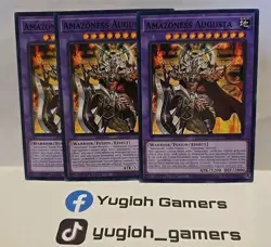 YUGIOH AMAZONESS AUGUSTA X3 COMMON DABL LIGHT PLAYED - Image 1