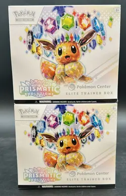Lot of (2) Pokemon Center Prismatic Evolutions Elite Trainer Boxes PC ETB SEALED - Image 1