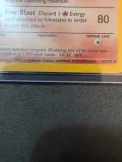 Pokemon TCG NINETAILS English BASE Set 2 HOLO RARE - NM CONDITION - Image 3