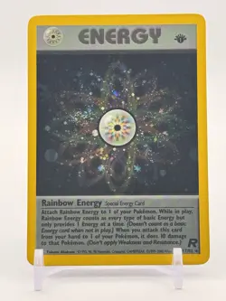 2000 Pokemon Team Rocket 1st Edition Rainbow Energy Holo 17/82 #17 LP - Image 1