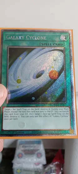 YuGiOh: "Galaxy Cyclone" - PLATINUM SECRET RARE - RA04 - SHARP MINT NEW! - Image 1
