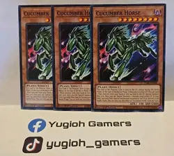 YUGIOH CUCUMBER HORSE X3 COMMON DABL LIGHT PLAYED - Image 1
