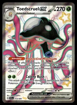 Toedscruel ex 213/091 Shiny Ultra Rare Paldean Fates Pokemon Near Mint - Image 1