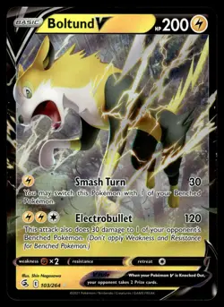 Boltund V 103/264 Holo V Rare Fusion Strike Pokemon Near Mint - Image 1