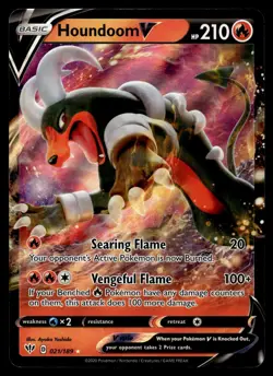 Houndoom V 021/189 Holo V Rare Darkness Ablaze Pokemon Near Mint - Image 1