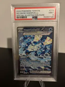 PSA 9 MINT Pokemon Twilight Masquerade Wellspring Mask Ogerpon SIR #213/167 - Image 1