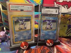 2 SLABS! Pokemon Wartortle Base Set 42/102 PSA 8 1999 WOTC- PLUS 2023 JPN HOLO - Image 1