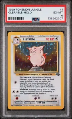 PSA 6 CLEFABLE 1 JUNGLE HOLO POKEMON S11 - Image 1