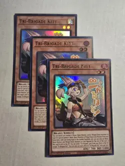 3x Tri-Brigade Kitt 1st Edition Ultra Rare RA05-EN098 Yu-Gi-Oh! - Image 1