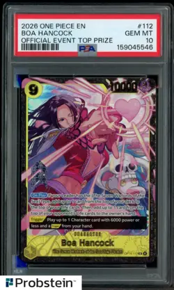 2026 One Piece Regional Offline Event OP14-112 Boa Hancock Top 64 Prize PSA 10 - Image 1
