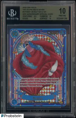 2025 One Piece The Azure Sea's Seven OP09051 Buggy Gold 3rd Anniversary BGS 10 - Image 1