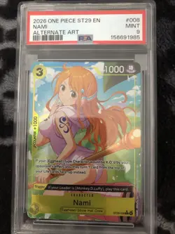 2026 ONE PIECE STARTER DECK ST29-EGGHEAD ALTERNATE ART #008 NAMI PSA 9 - Image 1