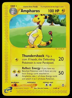 Pokemon Card - Ampharos Aquapolis 1 Rare - Image 1